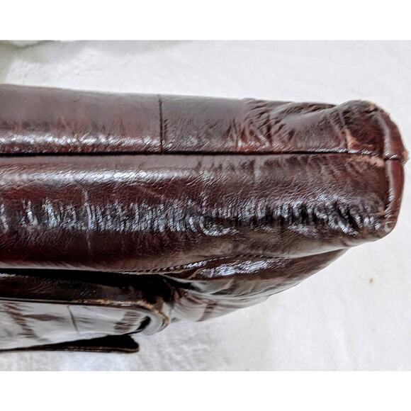 Vintage Joli Genuine Eel Skin Brown Shoulder Tote Bag - Picture 8 of 8